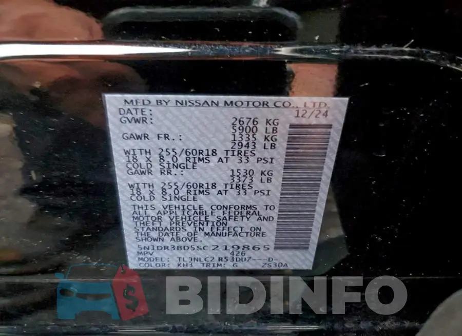 5N1DR3BD5SC219865 Photo# 13
