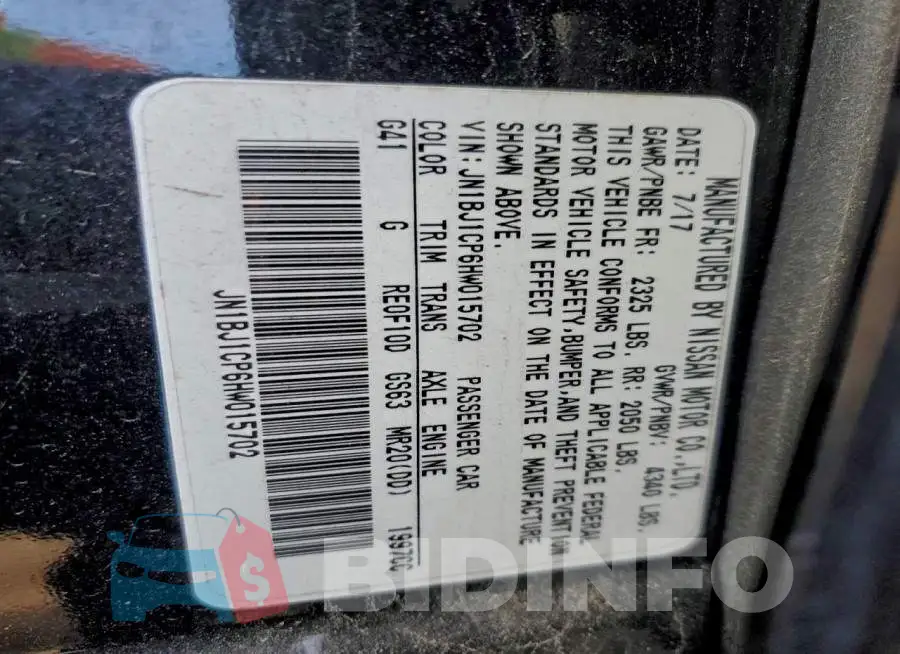 JN1BJ1CP6HW015702 Photo# 12