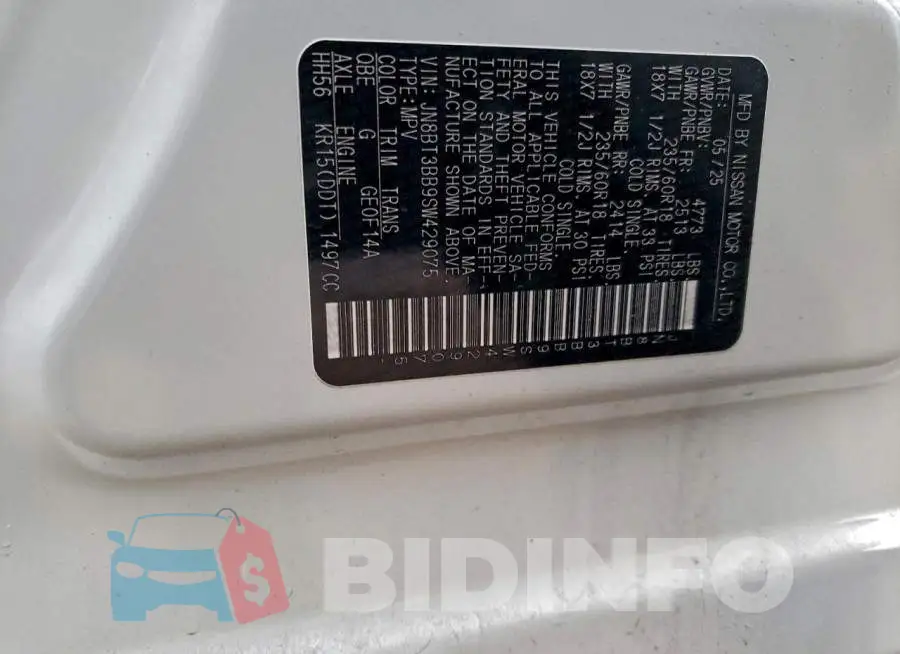 JN8BT3BB9SW429075 Photo# 13
