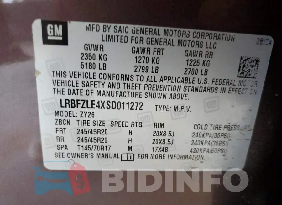 LRBFZLE4XSD011272 Photo# 13