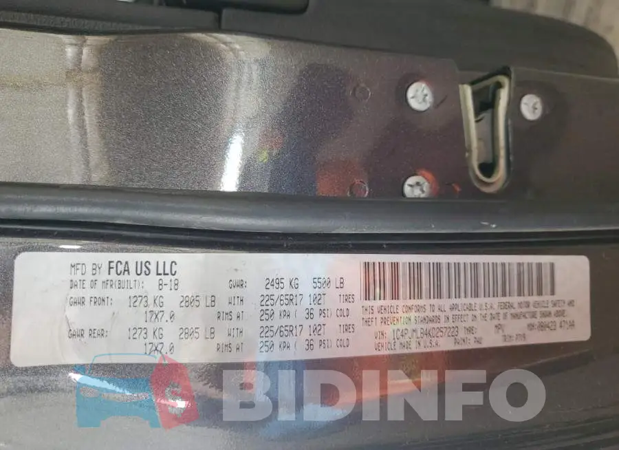 1C4PJMLB4KD257223 Photo# 12