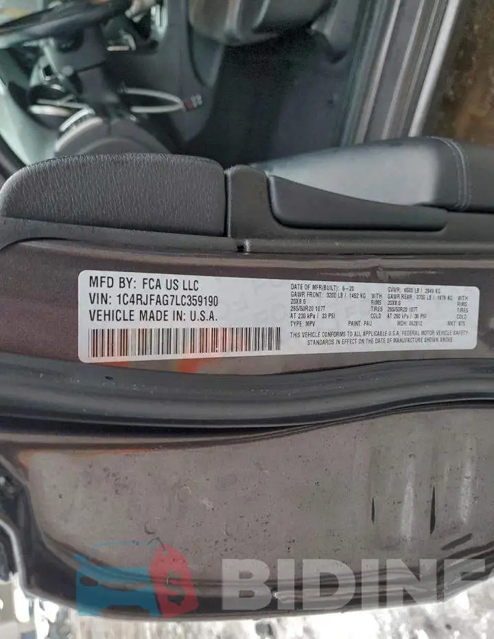 1C4RJFAG7LC359190 Photo# 13