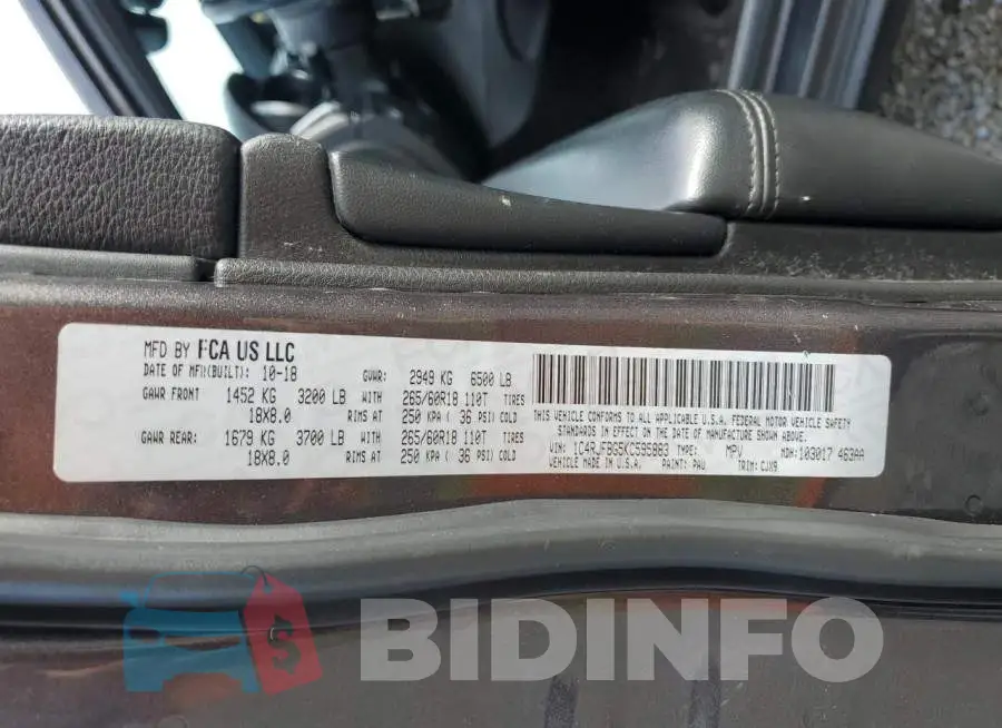 1C4RJFBG5KC595883 Photo# 13