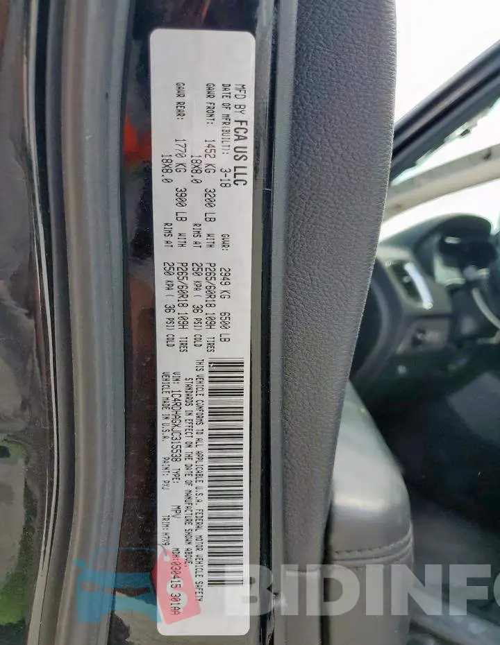 1C4RDHAGXJC315538 Photo# 13