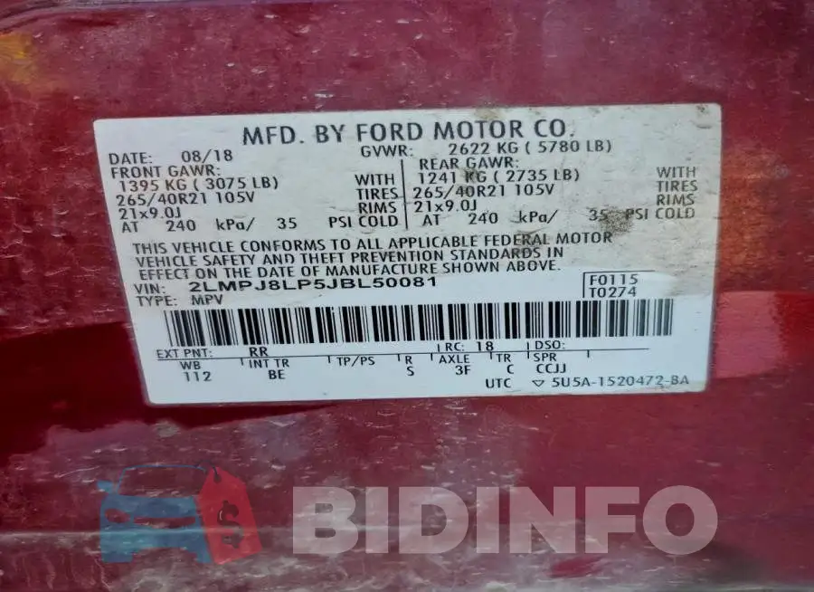 2LMPJ8LP5JBL50081 Photo# 13
