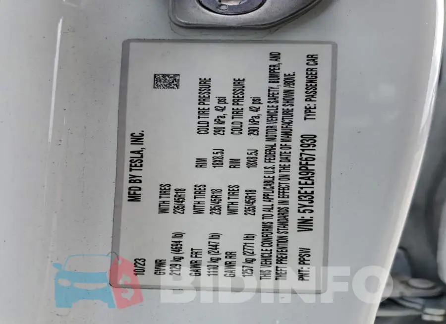5YJ3E1EA9PF671930 Photo# 12