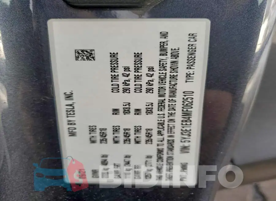 5YJ3E1EB4MF062510 Photo# 12