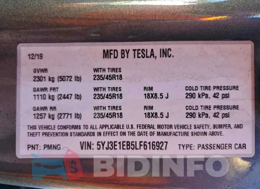 5YJ3E1EB5LF616927 Photo# 13
