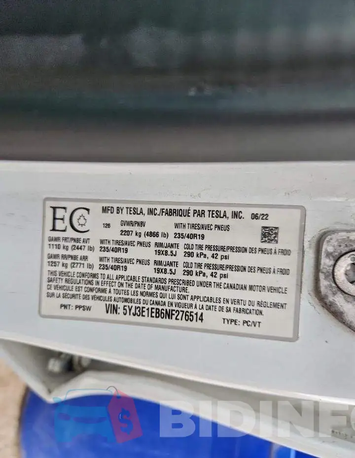 5YJ3E1EB6NF276514 Photo# 13
