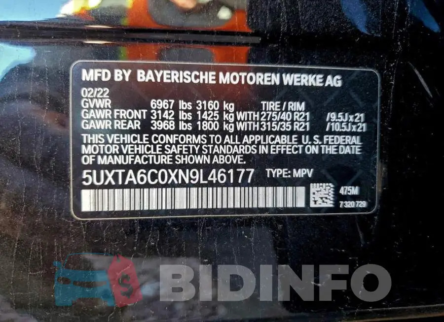 5UXTA6C0XN9L46177 Photo# 13