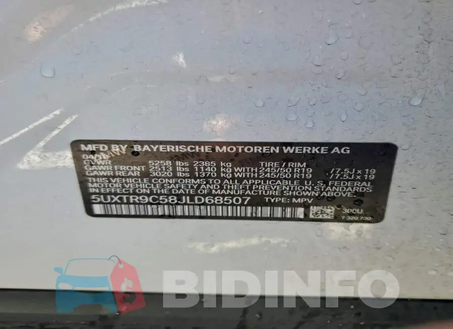 5UXTR9C58JLD68507 Photo# 14