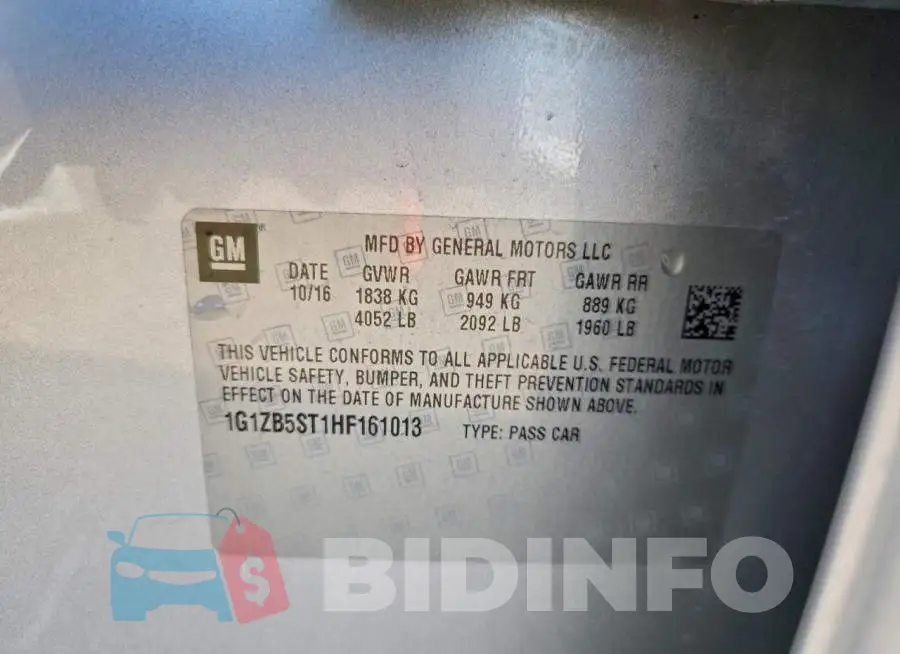 1G1ZB5ST1HF161013 Photo# 12