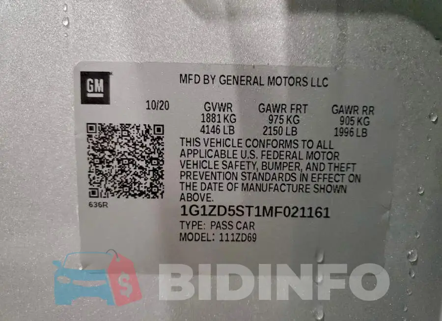 1G1ZD5ST1MF021161 Photo# 12