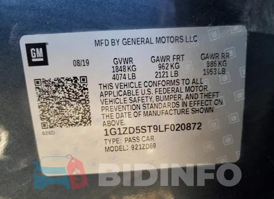 1G1ZD5ST9LF020872 Photo# 13