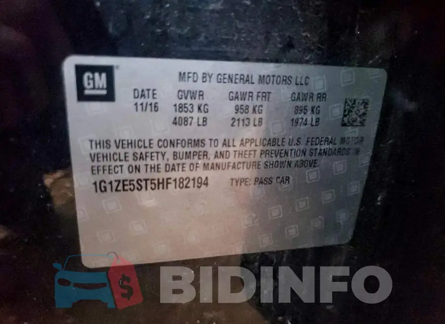 1G1ZE5ST5HF182194 Photo# 12