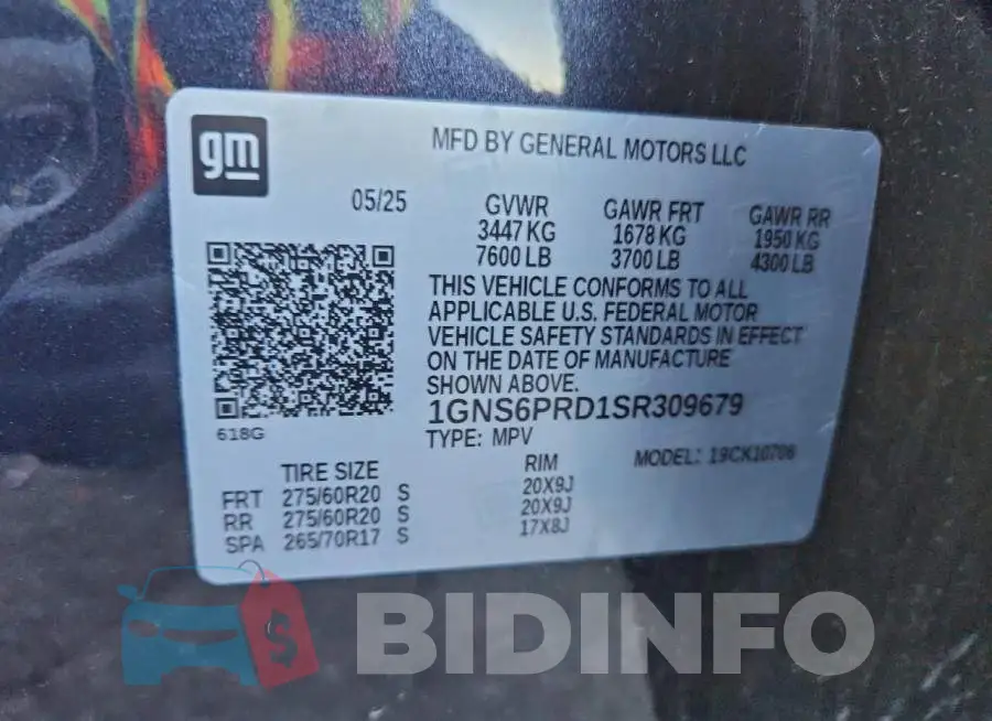 1GNS6PRD1SR309679 Photo# 14