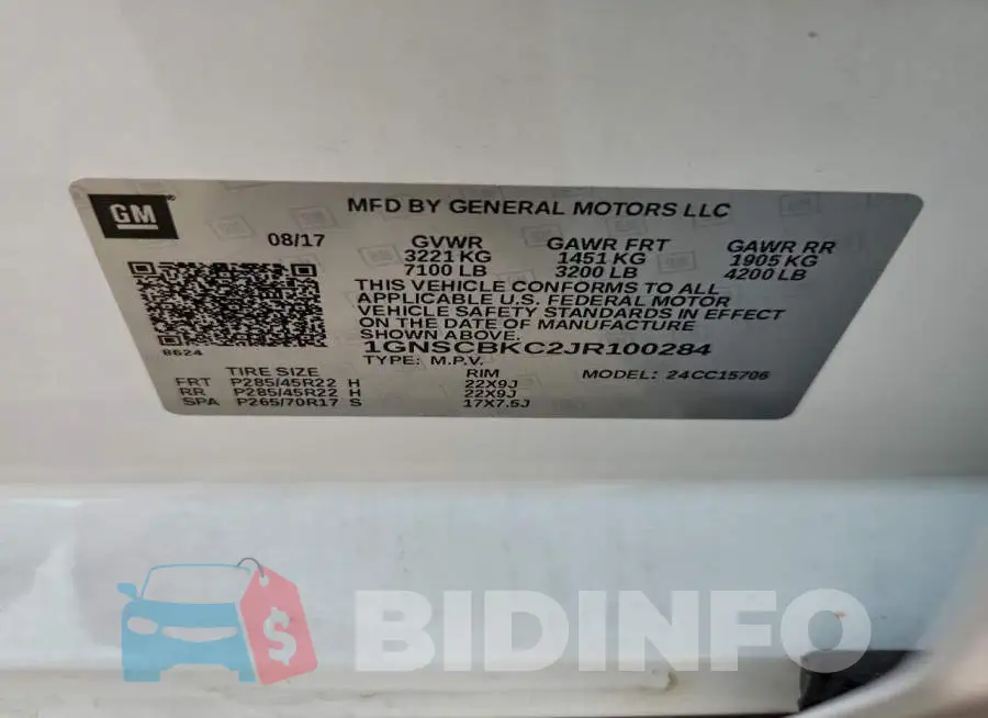 1GNSCBKC2JR100284 Photo# 14