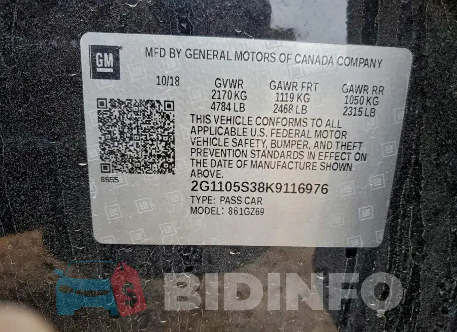 2G1105S38K9116976 Photo# 12