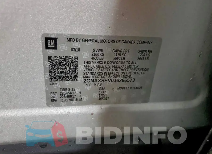 2GNAXSEV0J6296573 Photo# 12