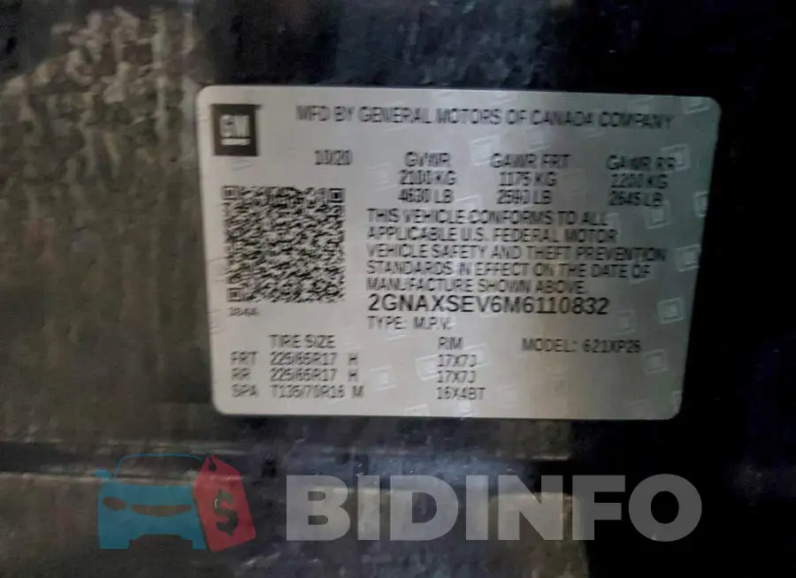 2GNAXSEV6M6110832 Photo# 13