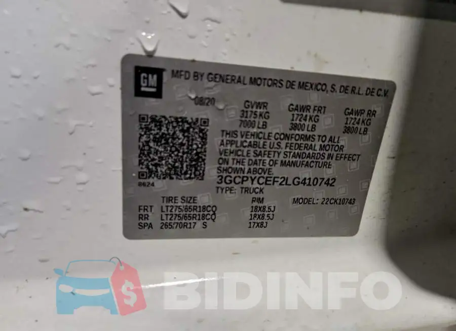 3GCPYCEF2LG410742 Photo# 12