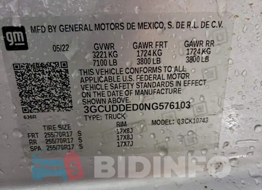 3GCUDDED0NG576103 Photo# 13
