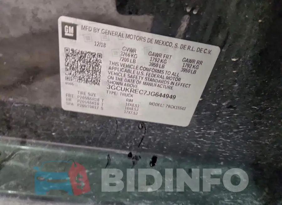 3GCUKREC7JG644949 Photo# 12