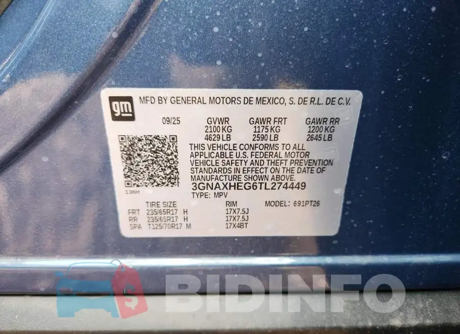 3GNAXHEG6TL274449 Photo# 14