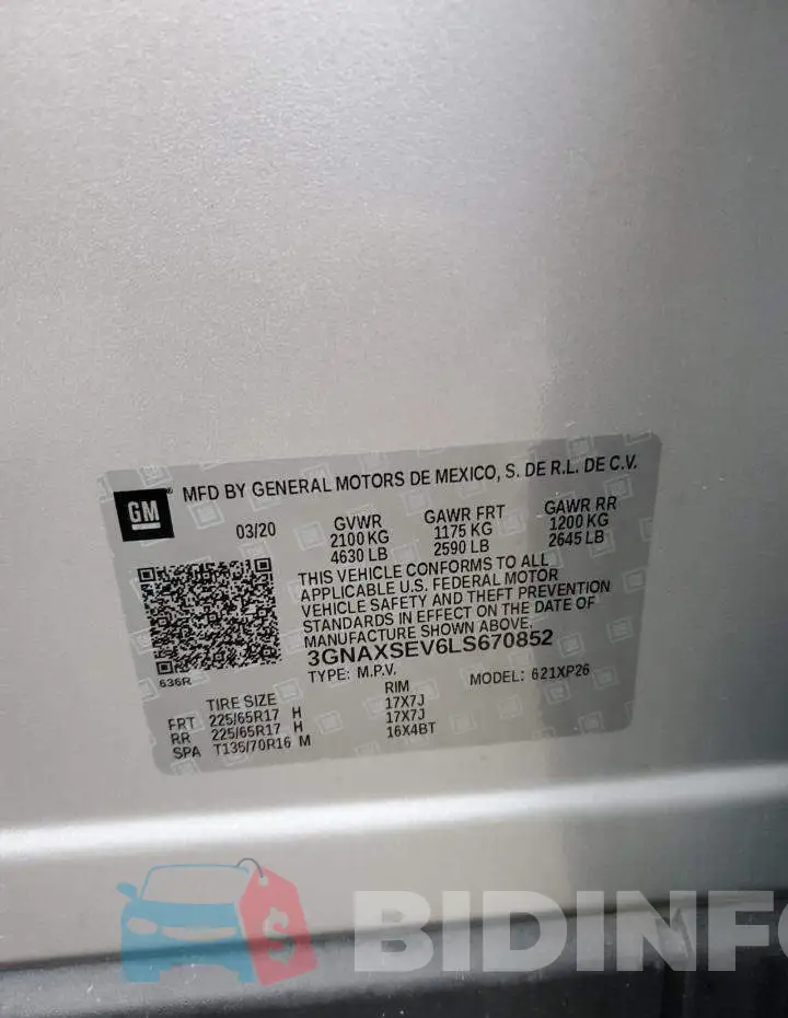 3GNAXSEV6LS670852 Photo# 13