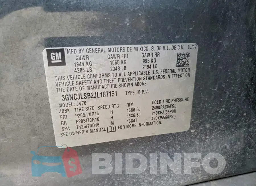 3GNCJLSB2JL187151 Photo# 12