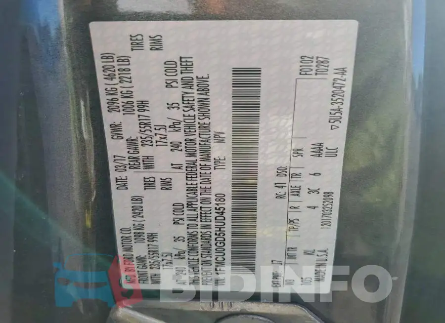 1FMCU0GD5HUD45180 Photo# 13
