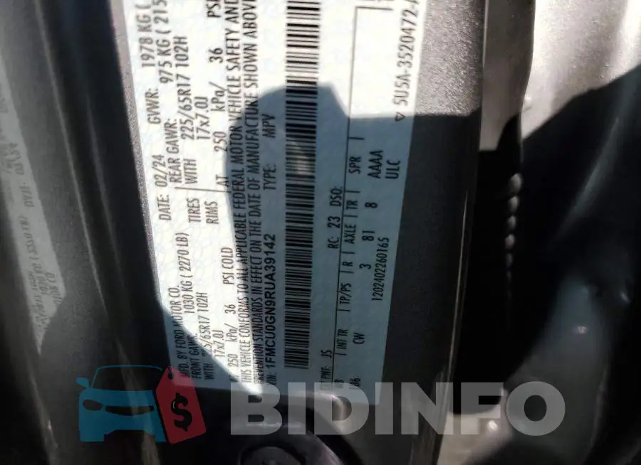 1FMCU0GN9RUA39142 Photo# 13