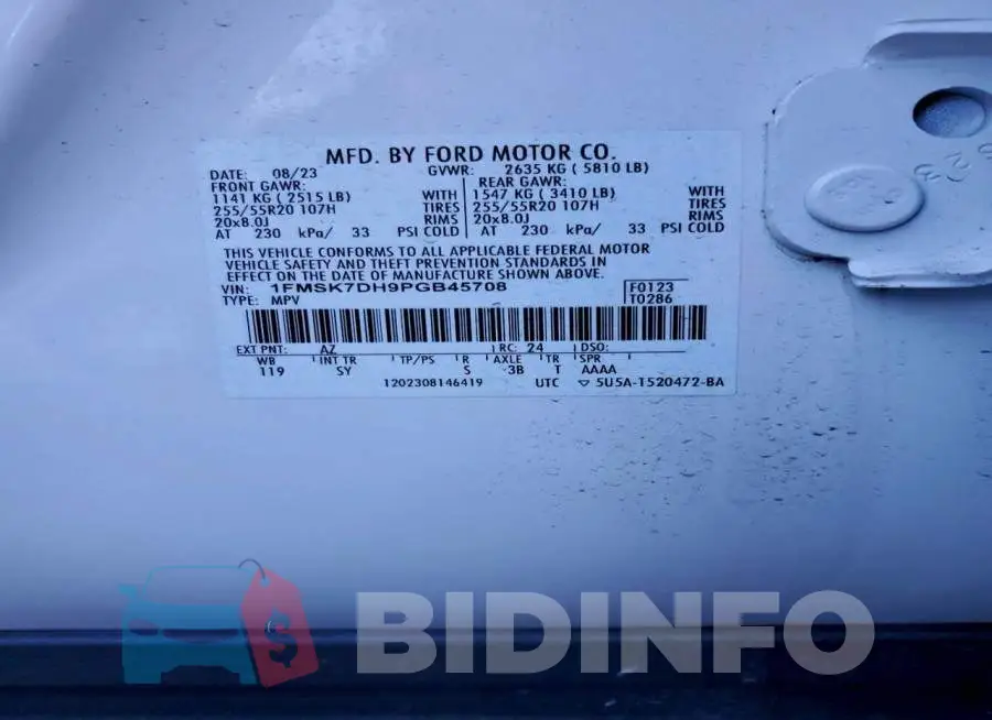 1FMSK7DH9PGB45708 Photo# 13