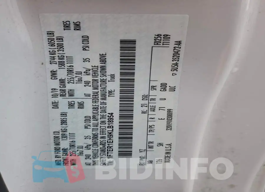 1FTER1EH9KLB18954 Photo# 12
