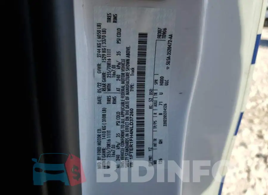 1FTER1FH4NLD37260 Photo# 12