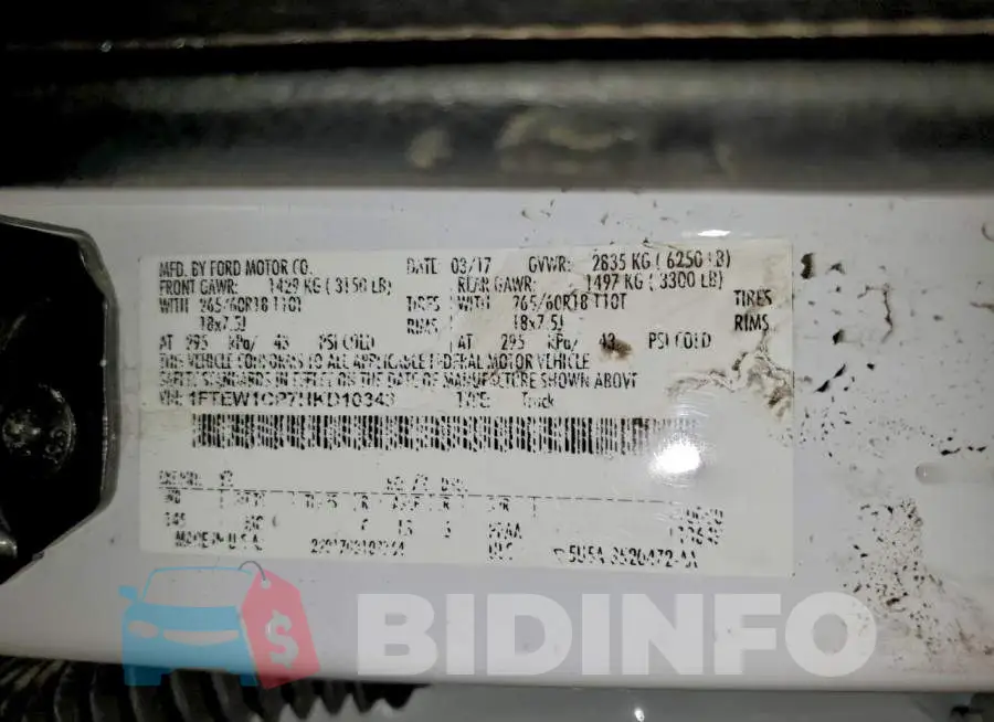 1FTEW1CP7HKD10343 Photo# 12