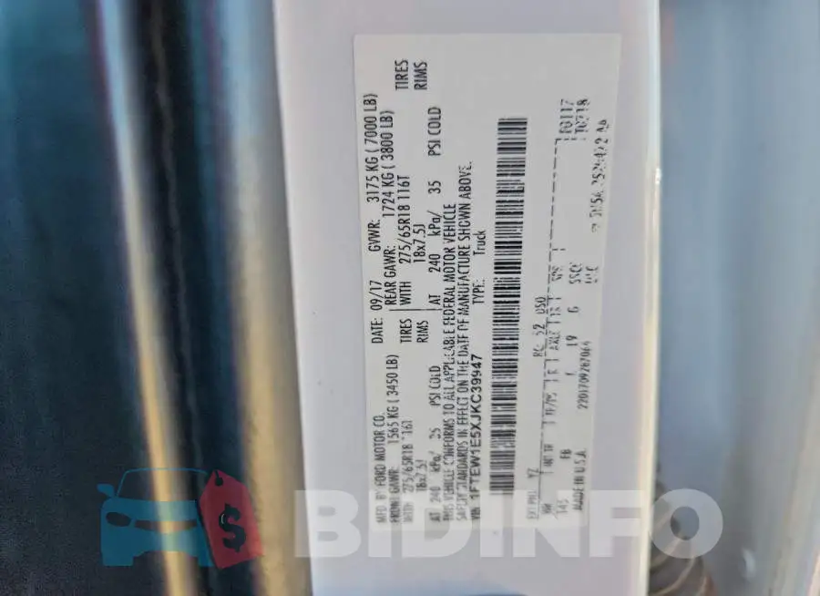 1FTEW1E5XJKC39947 Photo# 12