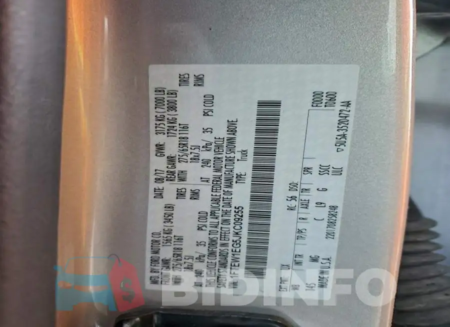 1FTEW1EG5JKC09255 Photo# 12