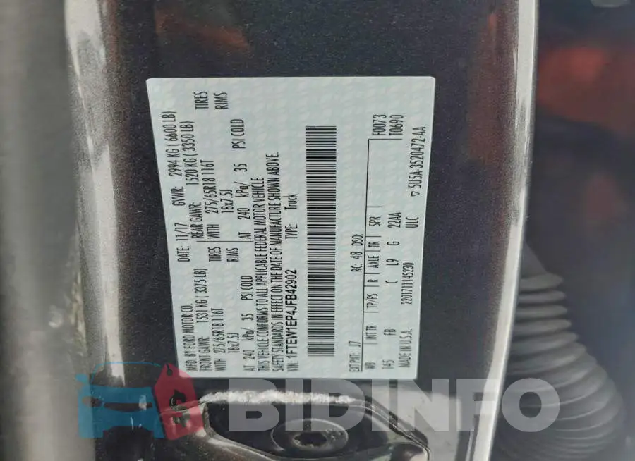 1FTEW1EP4JFB42902 Photo# 12