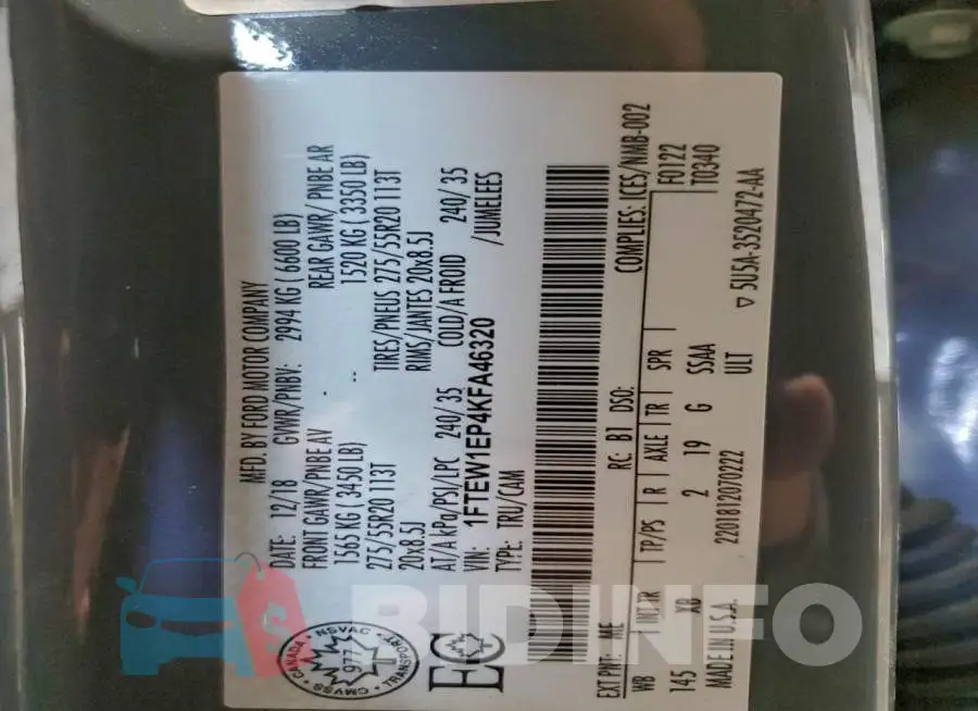 1FTEW1EP4KFA46320 Photo# 12