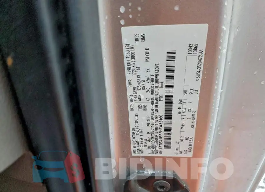 1FTFX1EF2HFA32160 Photo# 12