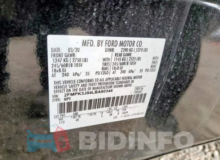 2FMPK3J94LBA80344 Photo# 12
