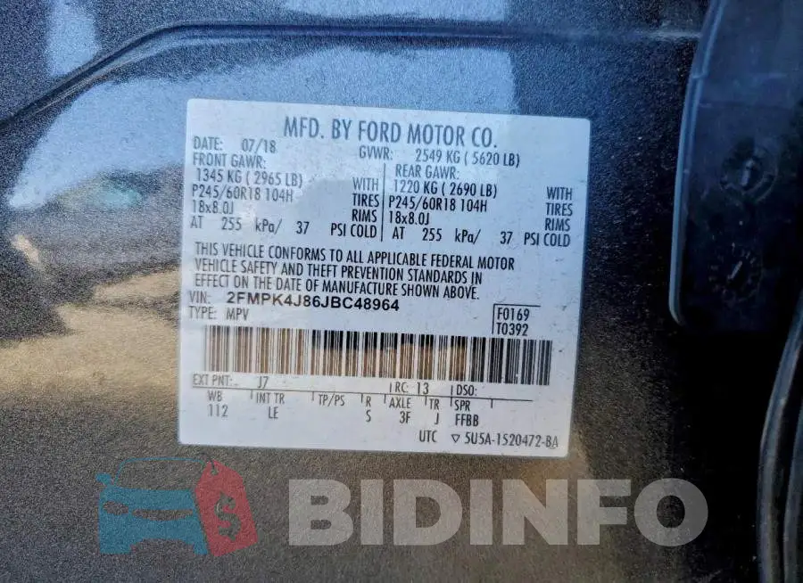 2FMPK4J86JBC48964 Photo# 13