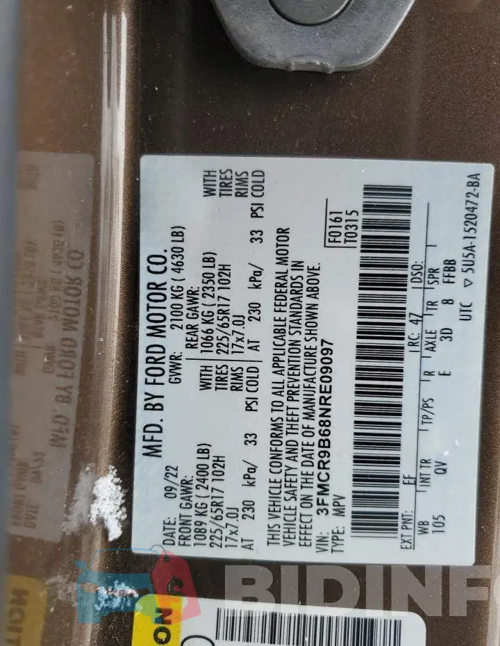 3FMCR9B68NRE09097 Photo# 13