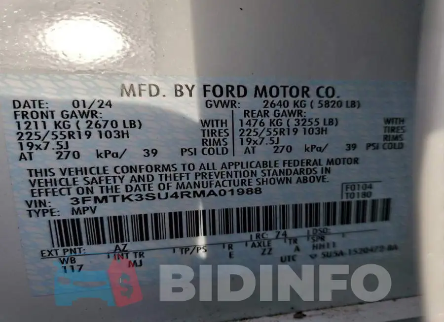 3FMTK3SU4RMA01988 Photo# 13