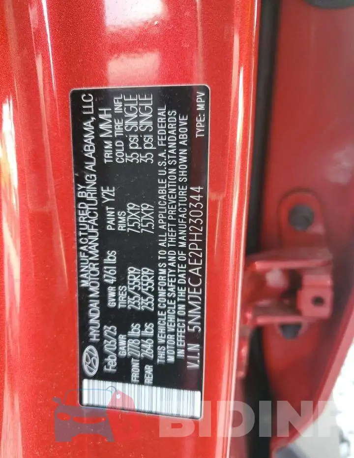 5NMJECAE2PH230344 Photo# 13