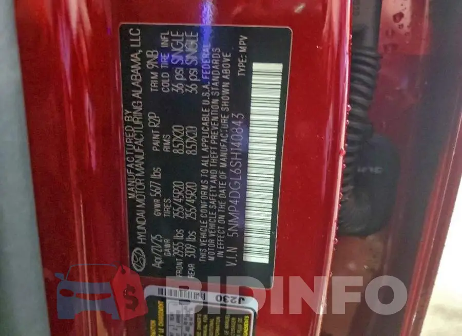 5NMP4DGL6SH140843 Photo# 14
