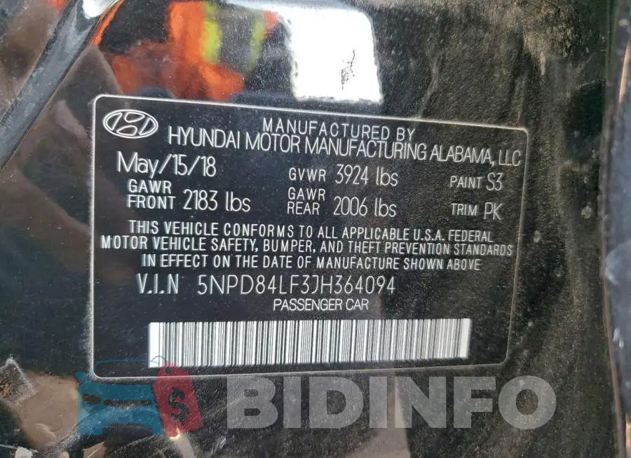 5NPD84LF3JH364094 Photo# 12