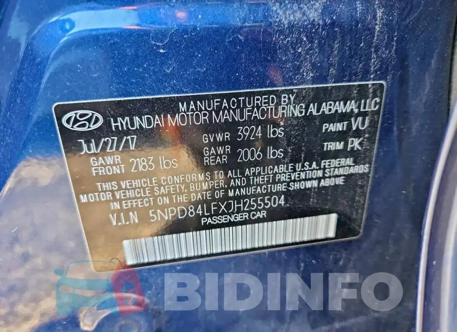 5NPD84LFXJH255504 Photo# 12