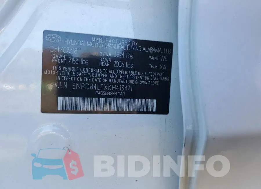 5NPD84LFXKH413471 Photo# 12
